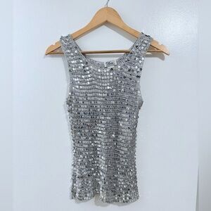Vintage Divine Brentwood Silver Sequined Tank